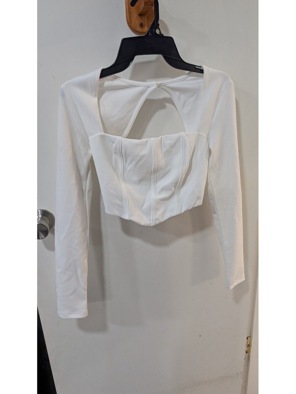 Princess Polly White Long Sleeve Corset Crop Top